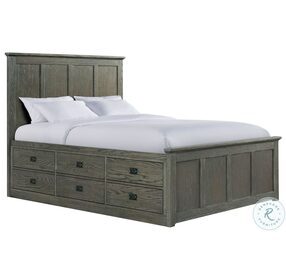 Oak Park Brushed Pewter Two Sided 6 Drawer Queen Captain Bed