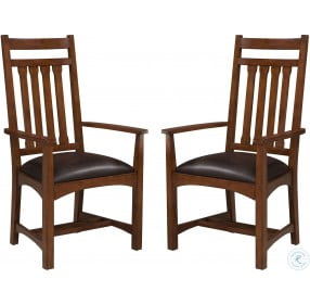 Oak Park Narrow Slatback Arm Chair Set of 2