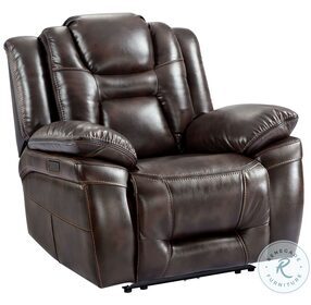 Oportuna Coffee Power Recliner with Power Headrest And Footrest