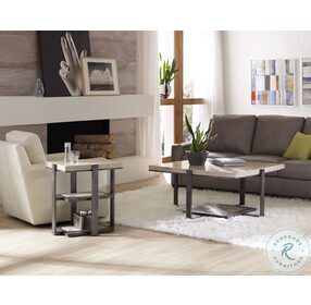 Gray Tubular Steel Square Occasional Table Set