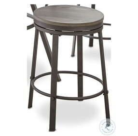 Portland Gray Backless Swivel Counter Height Stool Set Of 2