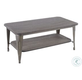 Oregon Antique Metal And Espresso Wood Coffee Table