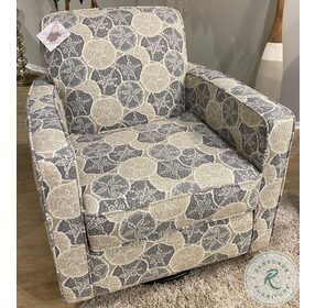 Max Teal and White Pearl Swivel Glider Chair