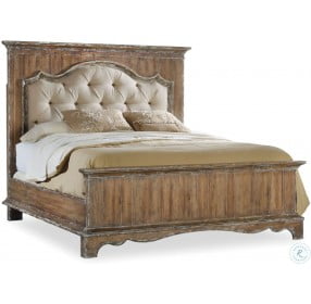 Chatelet Brown Queen Upholstered Panel Bed
