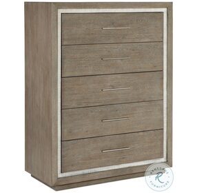 Serenity Gray Washed Oak And Textured Light Gray Five Drawer Chest