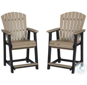 Fairen Trail Black And Driftwood Outdoor Counter Height Stool Set of 2