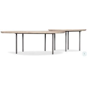 Commerce And Market Charcoal Gray And White Nesting Cocktail Table
