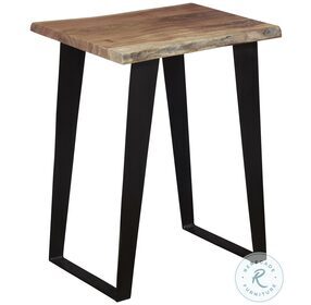 Live Edge Natural And Black End Table