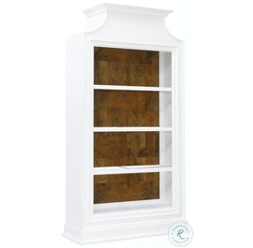 P301502 Antique White And Natural Open Storage 3 Shelf Bookcase