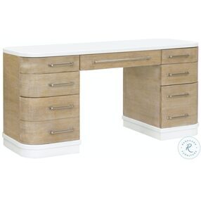 P301619 White And Natural 7 Drawer Writing Desk