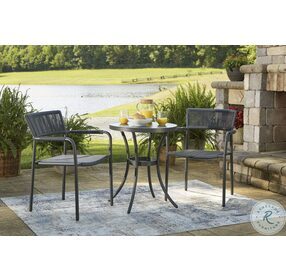 Crystal Breeze Gray Outdoor 3 Piece Dining Table and Chair Set