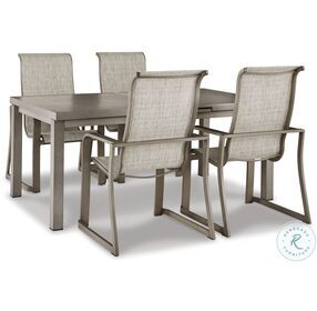 Beach Front Beige Outdoor Extendable Dining Room Set