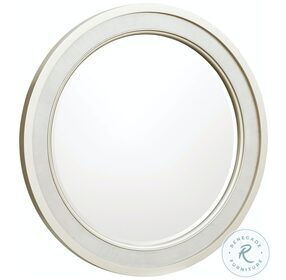 Zoey Silver Round Beveled Mirror
