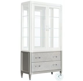 Zoey Silver 2 Drawer China Cabinet Base