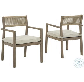 Aria Plains Brown Outdoor Arm Chair Set Of 2