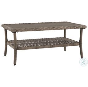 Clear Ridge Light Brown Outdoor Rectangular Cocktail Table