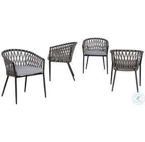 Palm Bliss Gray Outdoor Dining Chair Set of 4