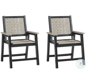 Mount Valley Driftwood And Black Outdoor Arm Chair Set of 2