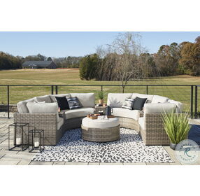 Calworth Beige Outdoor Console Sectional