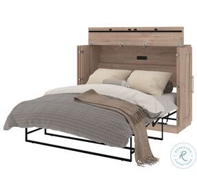 Pur Rustic Brown 61" Full Cabinet Bed With Mattress