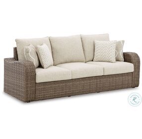 Sandy Bloom Beige And White Outdoor Sofa