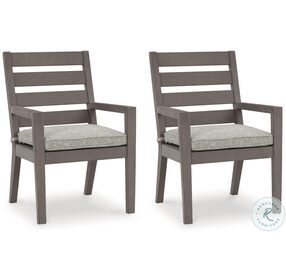 Hillside Barn Gray And Brown Outdoor Arm Chair Set Of 2