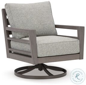 Hillside Barn Gray And Brown Outdoor Swivel Lounge Chair