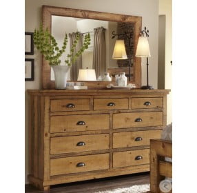 Willow Distressed Pine Dresser with Mirror