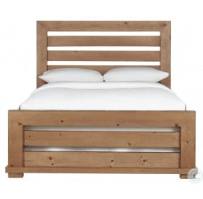 Willow Distressed Pine King Slat Panel Bed