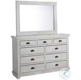 Willow Distressed Gray Chalk 9 Drawer Dresser With Mirror