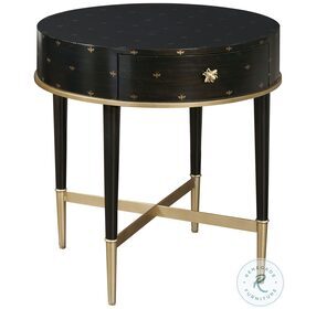 P301012 Soft Black And Gold Accent Table