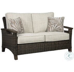 Paradise Trail Medium Brown Outdoor Loveseat with Cushion
