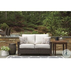Paradise Trail Medium Brown Outdoor Loveseat with Cushion
