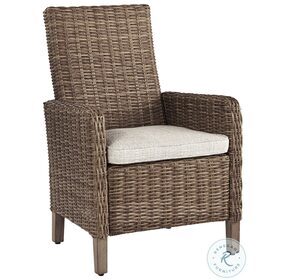 Beachcroft Beige Outdoor Arm Chair with Cushion Set of 2