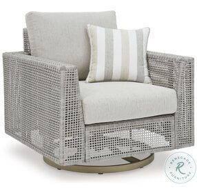 Seton Creek Gray Outdoor Swivel Lounge Chair