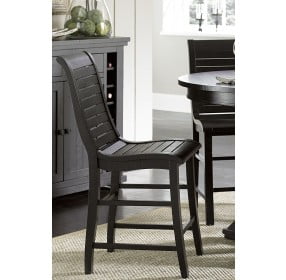Willow Distressed Black Counter Chair Set of 2