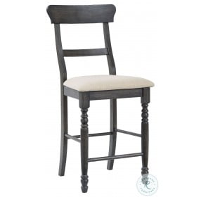 Muses Dove Gray Ladder Back Counter Height Chair Set of 2