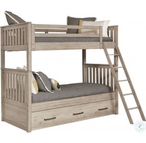River Creek Birch Brown Twin Over Twin Storage Bunk Bed