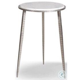 Crossings Palace Silver Iron and White Marble Accent Table