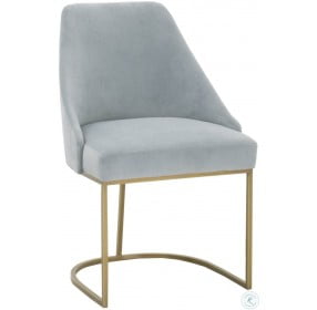 Parissa Coastal Velvet And Brushed Gold Dining Chair Set of 2