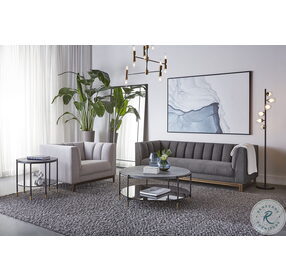 Zenith Graphite Grey Fabric Parker Living Room Set
