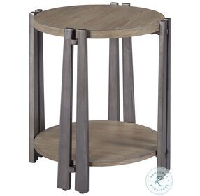 Hamilton Weathered Caramel And Smoked Charcoal Pasadena Round Chairside Table