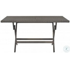 Dilettie Brown Rectangular Outdoor Folding Dining Table