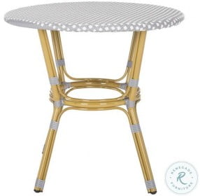 Sidford Gray And White Rattan Outdoor Bistro Table