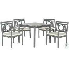 Montclair Ash Gray and Beige 5 Piece Outdoor Dining Set