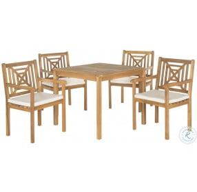 Del Mar Natural And Beige 5 Piece Outdoor Dining Set
