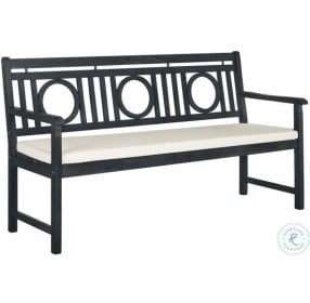 Montclair Dark Slate Gray And Beige 3 Seat Outdoor Bench