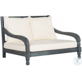Pomona Ash Gray And Beige Outdoor Lounger