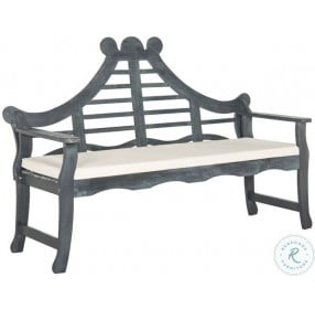 Azusa Ash Gray And Beige Outdoor Bench