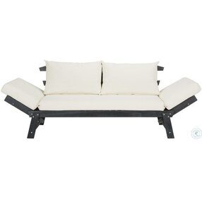Tandra Dark Slate Gray and Beige Modern Contemporary Outdoor Daybed